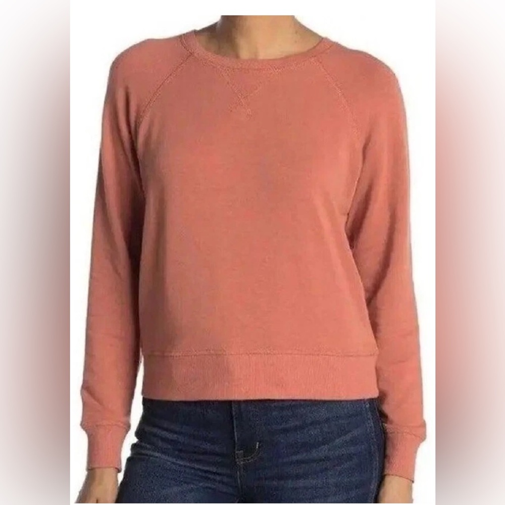 Madewell Warm Coral Crew Neck Sweater